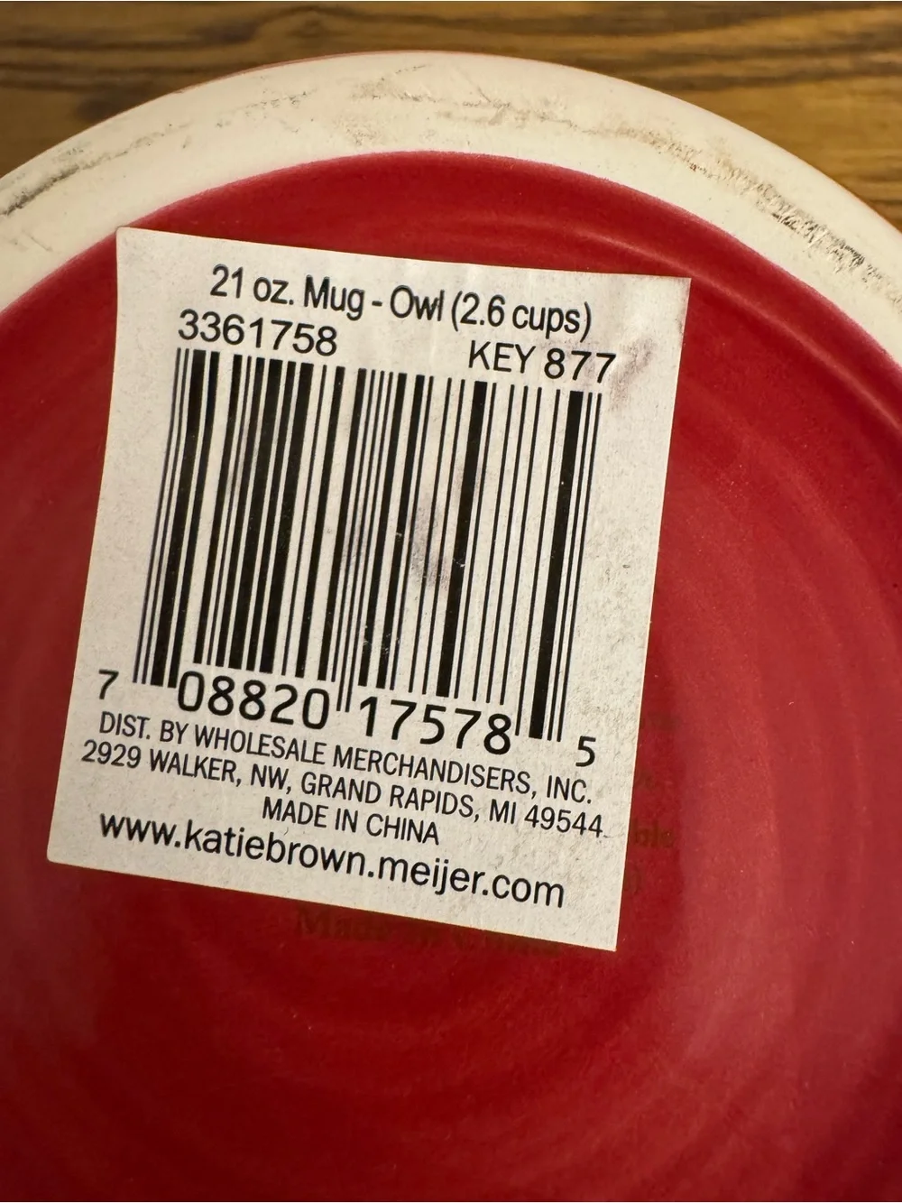 Katie Brown Red Owl Ceramic Coffee Mugs - Set of 2